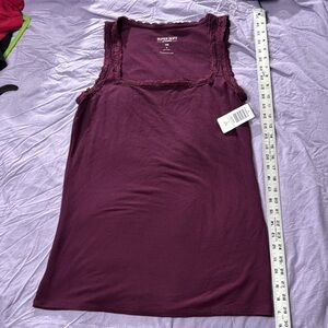 Torrid size 1 rib super soft cami with lace details NWT in purple
